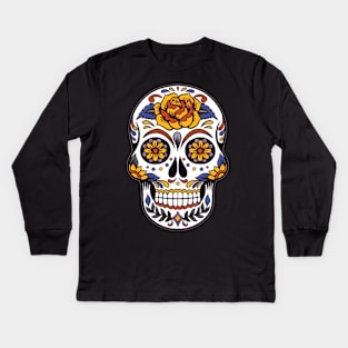 Awesome Skull  Death Mexican Muertos Halloween Gift Idea Kids Long Sleeve T-Shirt